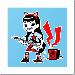 Alternative Guitar Girl Posters and Art